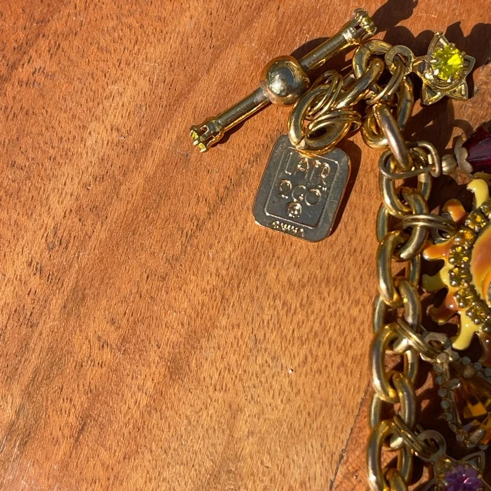 Vintage Lunch at the Ritz 2GO Sun Face Sunglasses Charm Anklet Bracelet 10” Rare - Picture 6 of 7